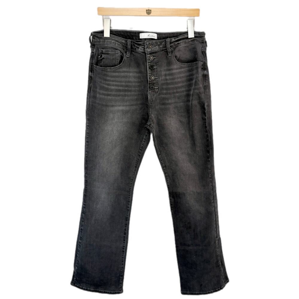 KanCan Faded Black Flare Leg Stretchy Jeans - Women's Size 13